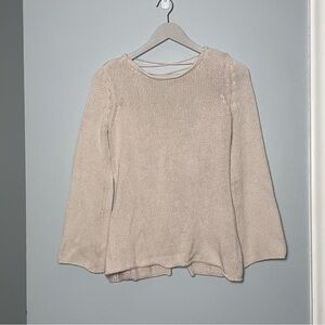 Y2K Jamison Cream Tie Lace Up Back Sweater